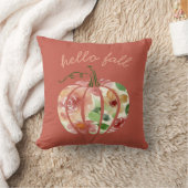 ハロー秋パンプキンオータムオレンジウォーターカラーフローラ クッション (ブランケット)