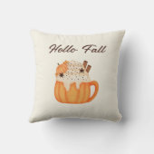 ハロー秋パンプキンファームハウスウォーターカラー クッション (裏面)