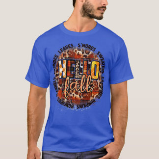 ハロー秋ヒョウのパンプキンスパイス秋の雰囲気 Tシャツ