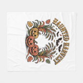 ハロー秋ビーブスパンプキン フリースブランケット (正面(横))