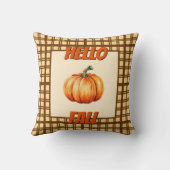 ハロー秋ファームハウスとカボチャとプレイドDes クッション (裏面)