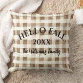 ハロー秋ブラウンプレイドファームハウス装飾用クッション クッション (ブランケット)