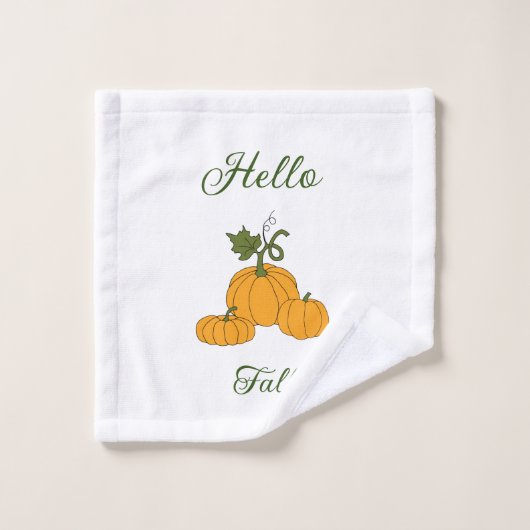 ハロー秋ミニマリストかわいい ウォッシュタオル (ウォッシュタオル)