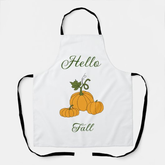 ハロー秋ミニマリストかわいい エプロン (正面)