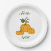 ハロー秋ミニマリストかわいい ペーパープレート (正面)