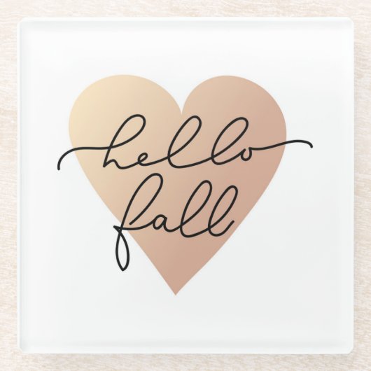 ハロー秋ラブハート ガラスコースター (正面)