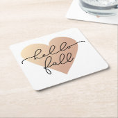 ハロー秋ラブハート スクエアペーパーコースター (アングル)