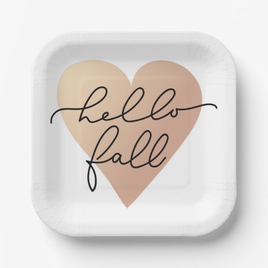 ハロー秋ラブハート ペーパープレート (正面)