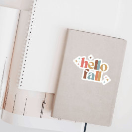 ハロー秋レトロタイポグラフィ シール