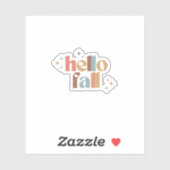 ハロー秋レトロタイポグラフィ シール (シート)