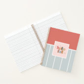 ハロー秋レトロタイポグラフィ ストライプの ノートブック (内部)