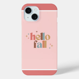ハロー秋レトロタイポグラフィ iPhone 15ケース