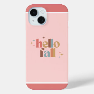 ハロー秋レトロタイポグラフィ iPhone 15ケース