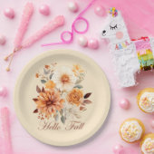 ハロー秋水彩野草離れの秋 ペーパープレート (パーティー)