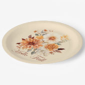 ハロー秋水彩野草離れの秋 ペーパープレート (アングル)