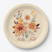 ハロー秋水彩野草離れの秋 ペーパープレート (正面)