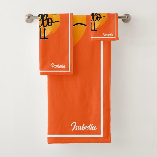 ハロー秋秋カスタマイズ文字・カラー バスタオルセット (インサイチュ)