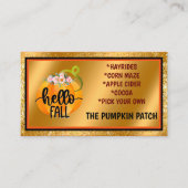 ハロー秋秋カスタマイズ文字・カラー 名刺 (正面)