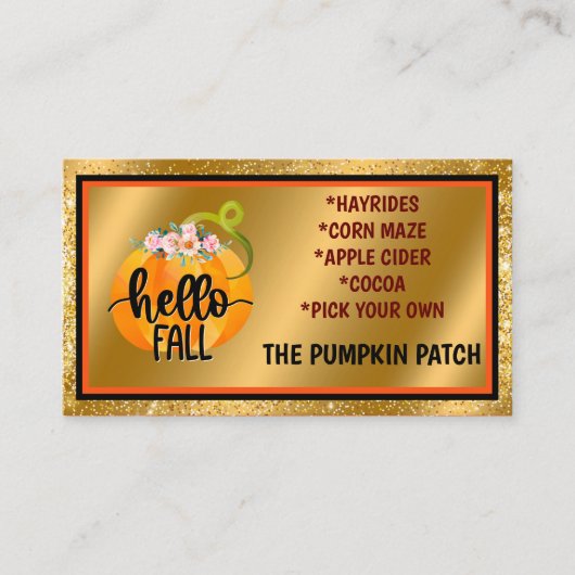 ハロー秋秋カスタマイズ文字・カラー 名刺 (正面)