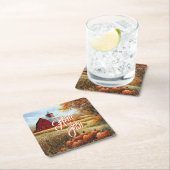 ハロー秋秋サンクスギビング農村バーンパンプキンス スクエアペーパーコースター (インサイチュ)