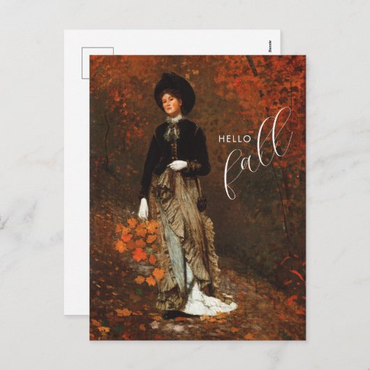 ハロー秋秋ファインアートホームワーウィンスローハガキ シーズンポストカード (正面/裏面)