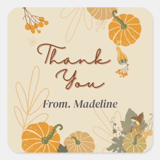 ハロー秋秋感謝していおカスタム スクエアシール (正面)