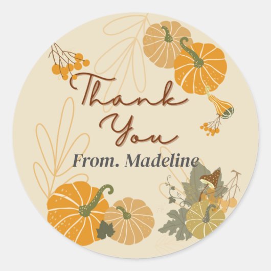 ハロー秋秋感謝していおカスタム ラウンドシール (正面)