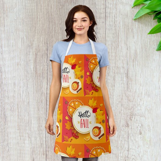 ハロー秋紅葉とパンプキンパイ エプロン