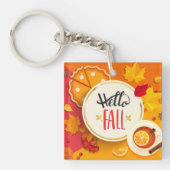 ハロー秋紅葉とパンプキンパイ キーホルダー (正面)