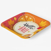 ハロー秋紅葉とパンプキンパイ ペーパープレート (傾斜あり)