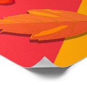 ハロー秋紅葉とパンプキンパイ ポスター (角)