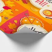 ハロー秋紅葉とパンプキンパイ ラッピングペーパー