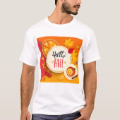 ハロー秋紅葉とパンプキンパイ Tシャツ (正面)
