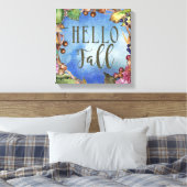 ハロー秋 |どんぐん、葉リース キャンバスプリント (インサイチュ (寝室))