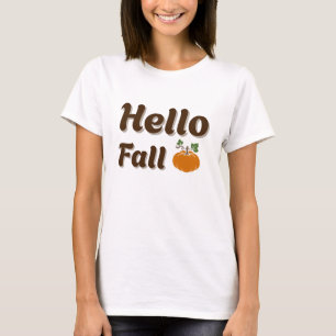 ハロー秋 – コージーパンプキンシーズンシーズン秋デザイン Tシャツ
