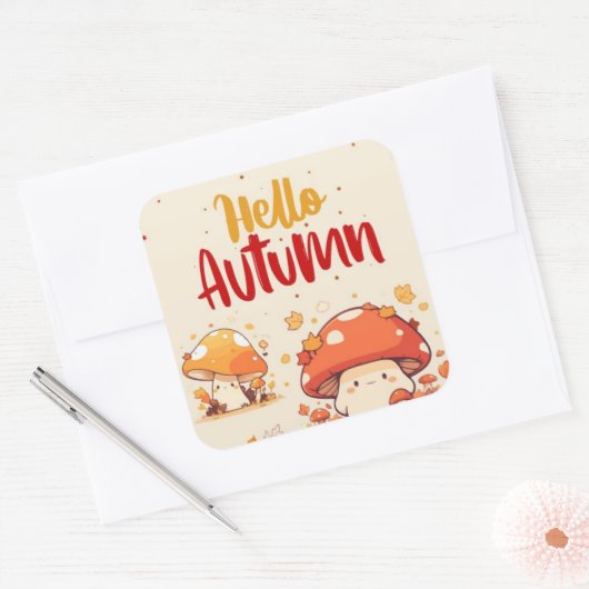 ハロー秋 スクエアシール (封筒)