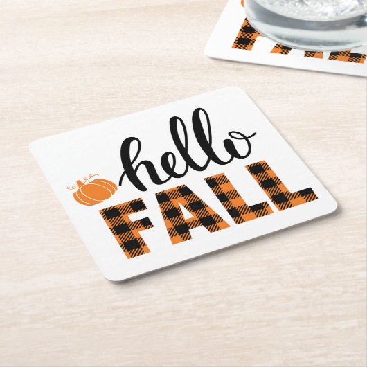 ハロー秋 スクエアペーパーコースター (アングル)