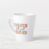 ハロー秋 | セーター天気 カフェラテマグ (左アングル)