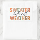 ハロー秋 | セーター天気 長方形シール (バッグ)