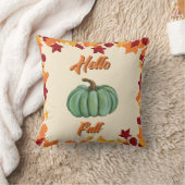ハロー秋 – ファームハウスグリーンパンプキンコージーデコール クッション (ブランケット)