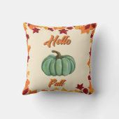 ハロー秋 – ファームハウスグリーンパンプキンコージーデコール クッション (裏面)