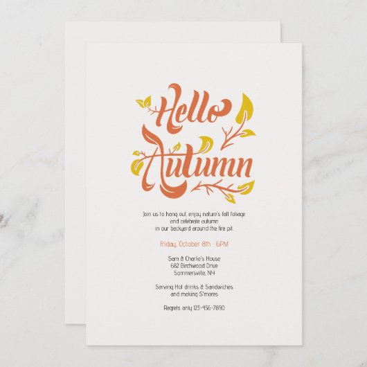 ハロー秋 招待状 (正面/裏面)