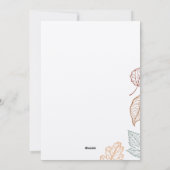 「ハロー秋」素朴モダンカラフル葉 シーズンカード (裏面)