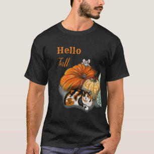 ハロー秋Tお洒落シャツ(ネコとマウス) Tシャツ