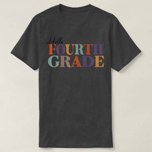 ハロー第四年生1日目の学校先生ウォム Tシャツ (デザイン正面)