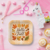 ハロー紅葉とどんぐり ペーパープレート (パーティー)