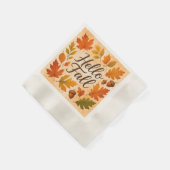 ハロー紅葉とどんぐり 縁ありカクテルナプキン (角)
