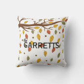 ハロー紅葉ツリーファミリー名感謝祭 クッション (裏面)