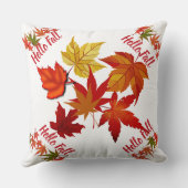 ハロー紅葉メープル葉ズホームデコール鮮やか クッション (裏面)
