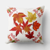 ハロー紅葉メープル葉ズホームデコール鮮やか クッション (正面)